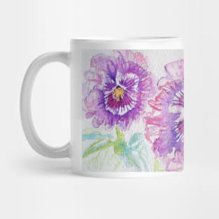 Pansy Watercolor Painting Purple Pretty Mug